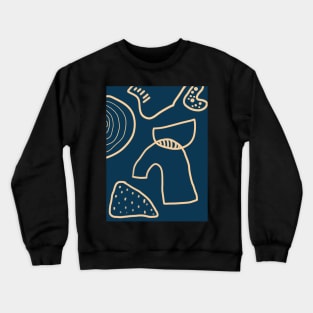 blue abstract print Crewneck Sweatshirt